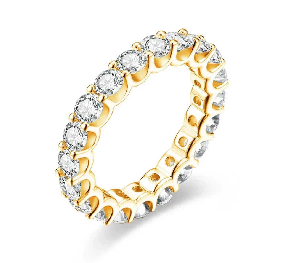 3.5MM Round Cut Moissanite Eternity Wedding Band