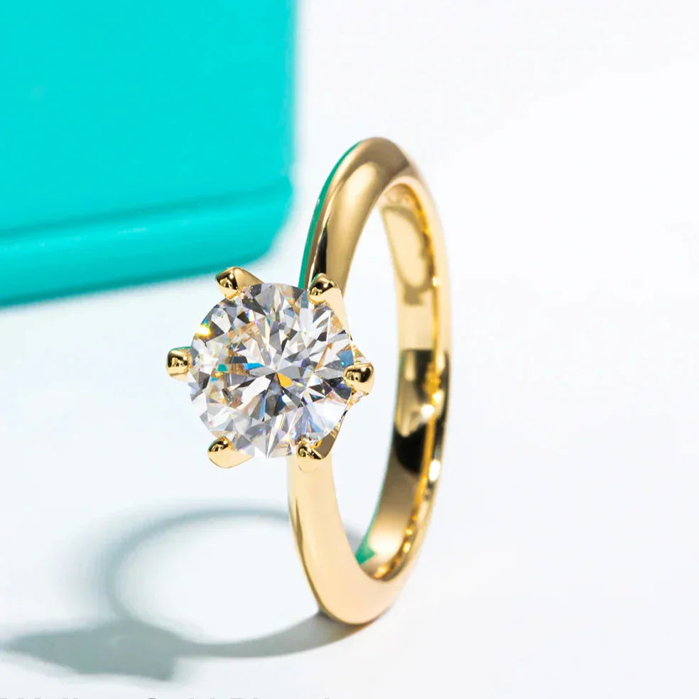 2CT/3CT Round Cut Moissanite Solitaire Ring