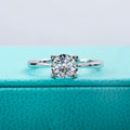 1 Carat Round Cut Moissanite Engagement Ring