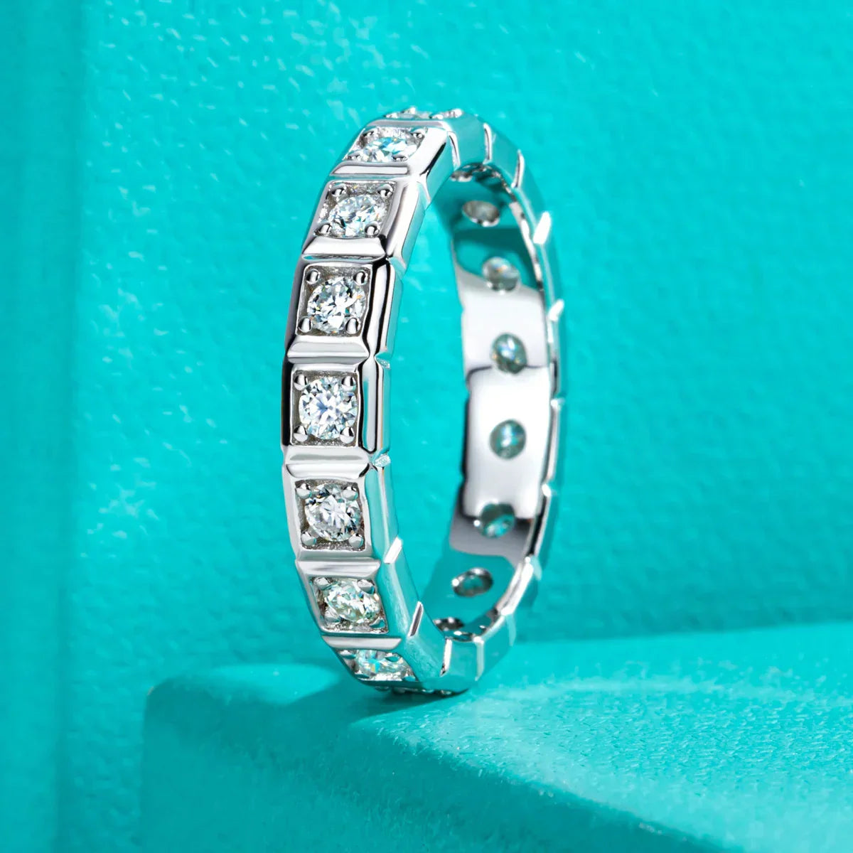 2.2MM Princess Cut Eternity Moissanite Band