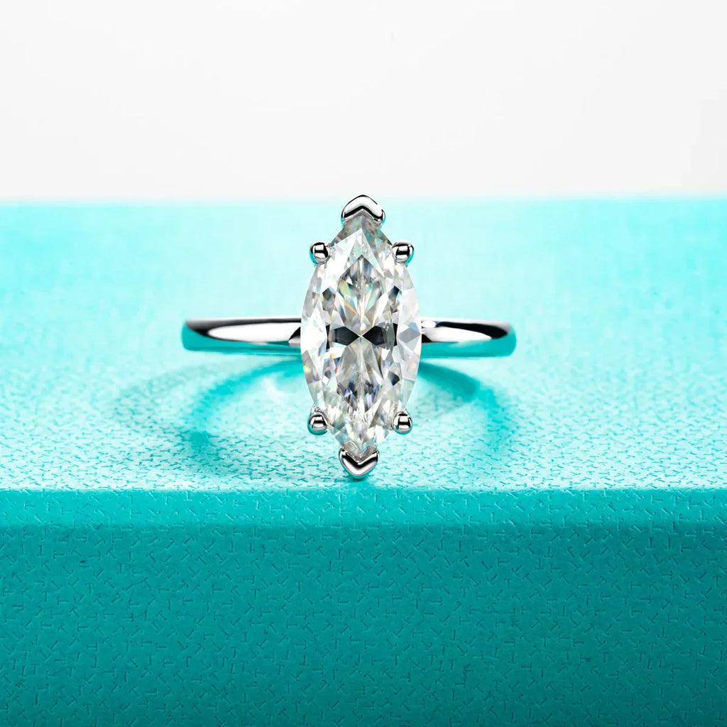 3 CT D Color Marquise Cut Moissanite Engagement Wedding