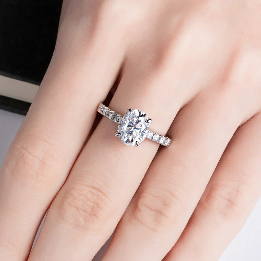 3 CT Oval Cut Moissanite Engagement Ring