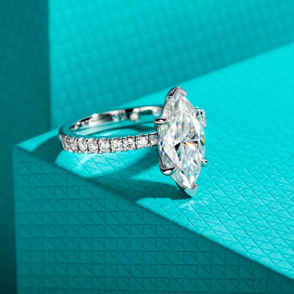 3 CT Marquise Cut Moissanite Engagement Ring