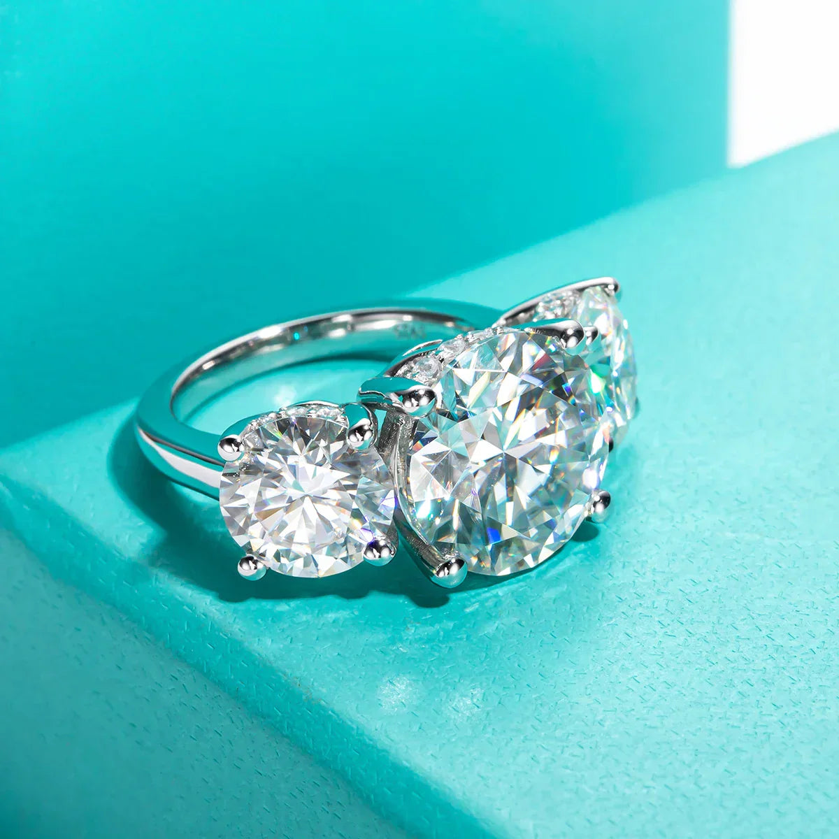 11CTTW Round Cut Moissanite Engagement Ring