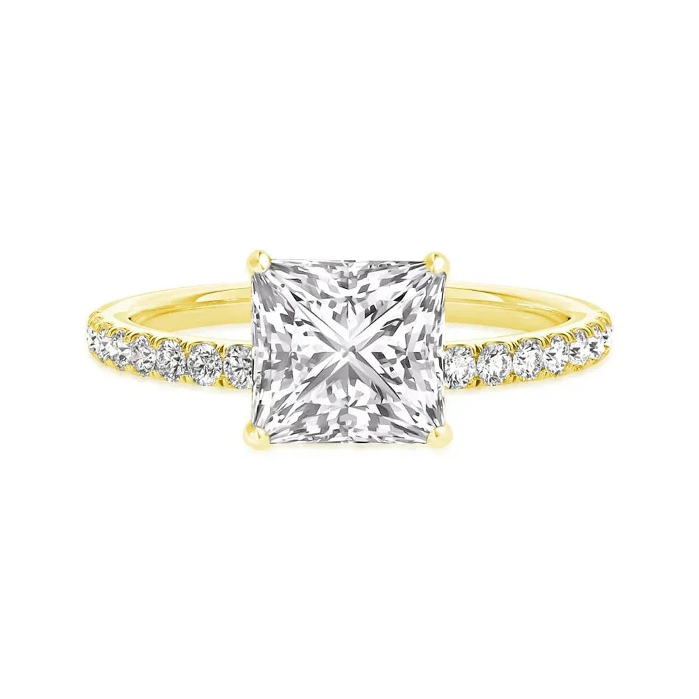 3 CT Princess Cut Moissanite Engagement Ring