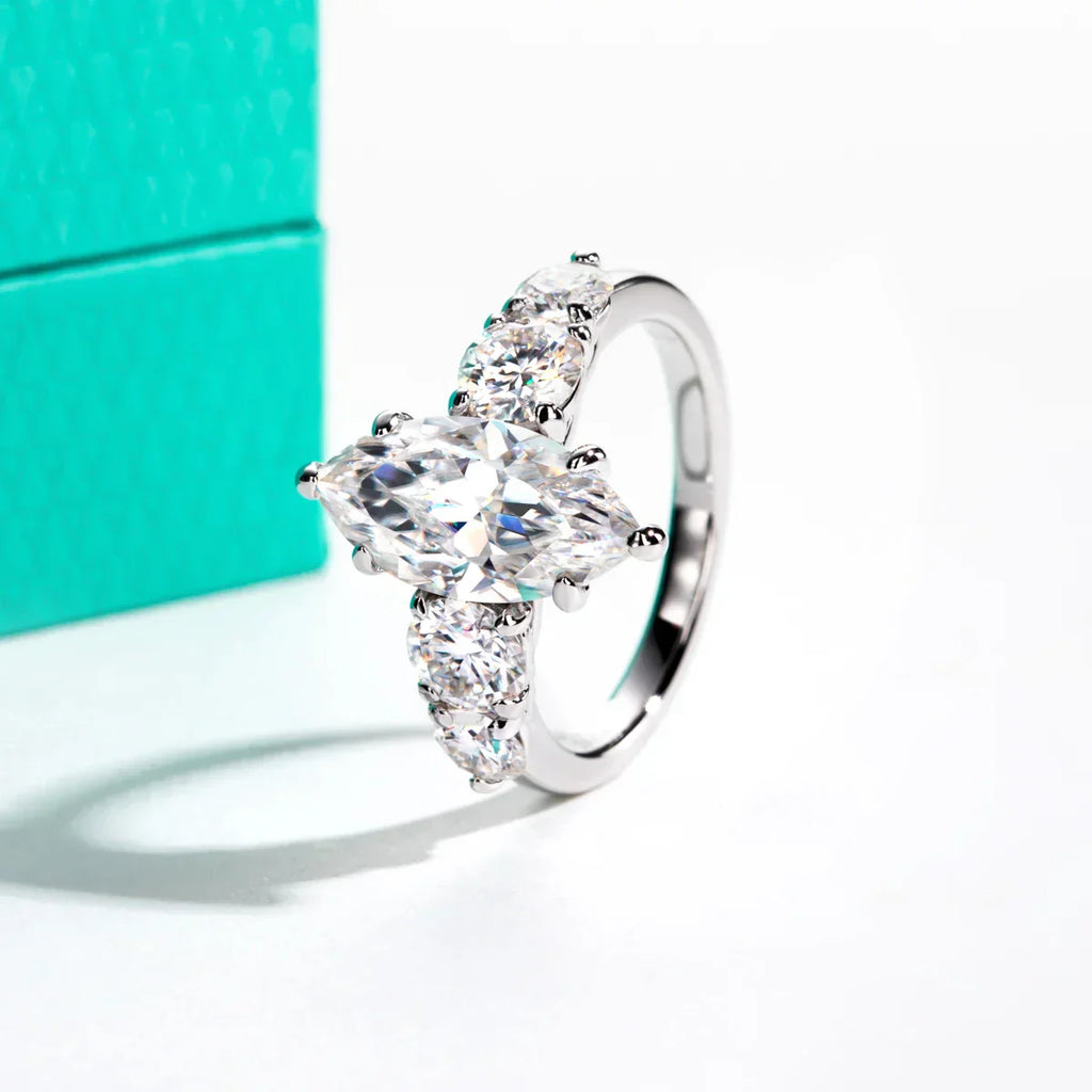 3 Carat Marquise Cut Moissanite Engagement Ring