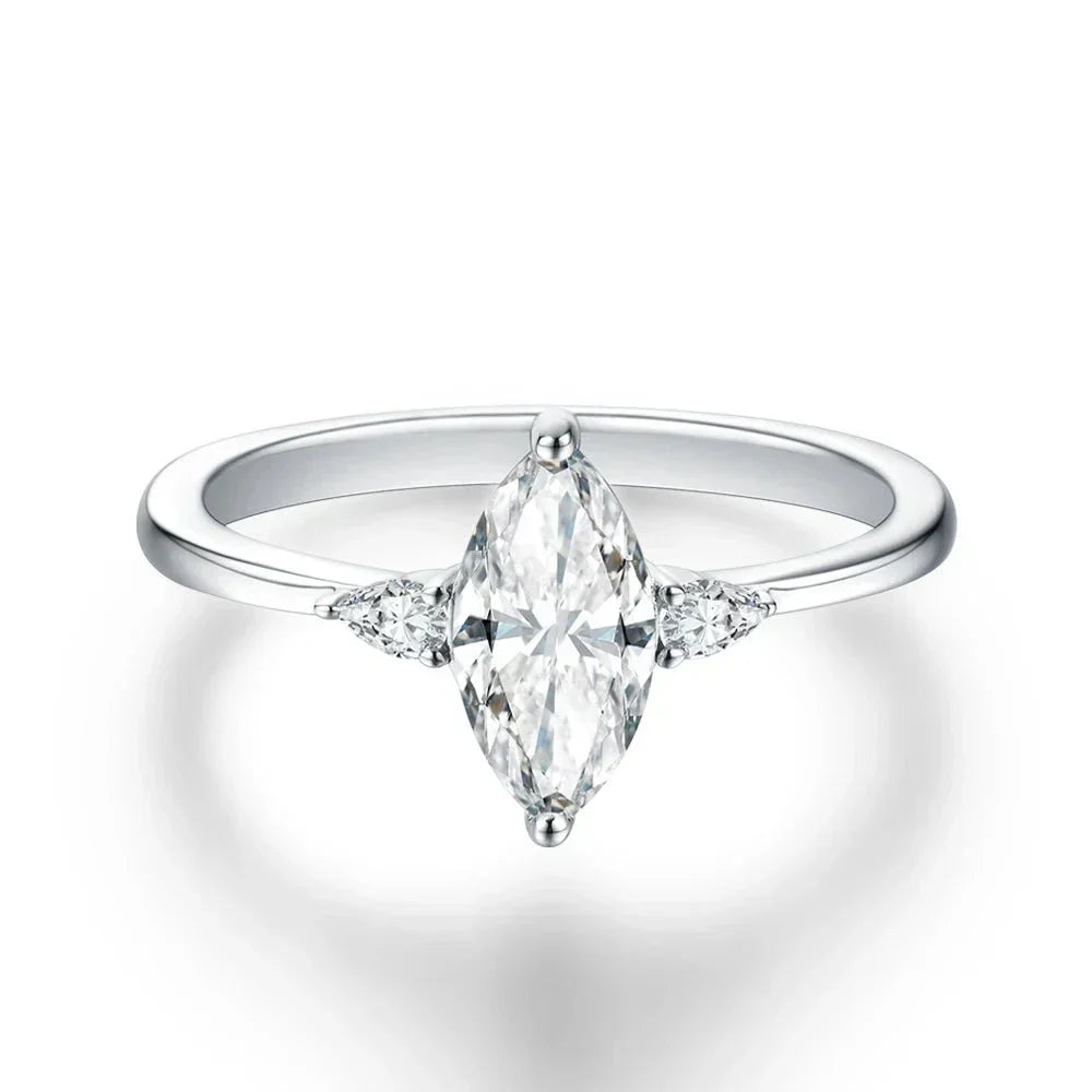 1 CT Marquise Cut Moissanite Engagement Ring