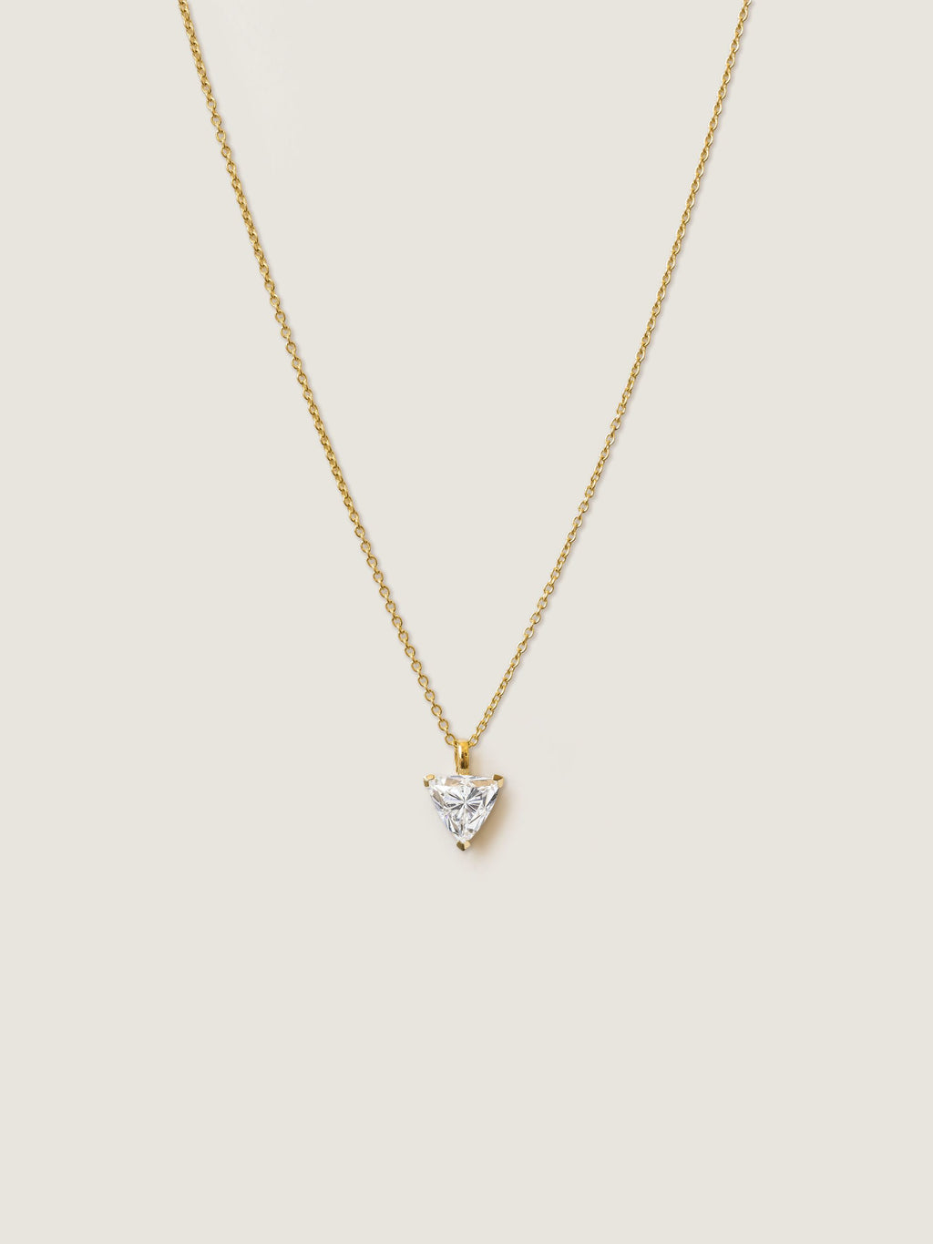 Trillion Cut Diamond Solitaire Pendant Necklace | Minimalist Triangular Pendent