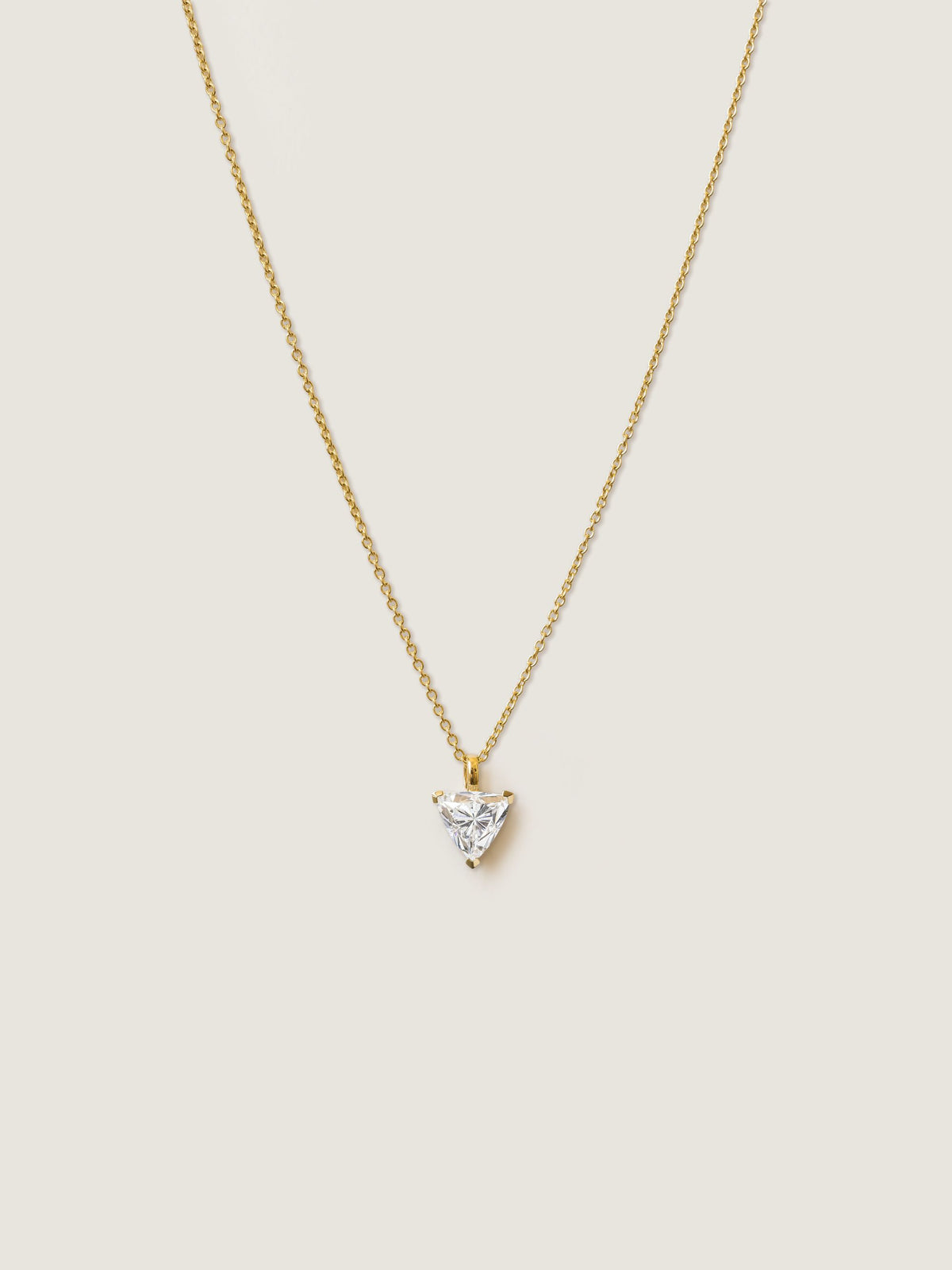 Trillion Cut Diamond Solitaire Pendant Necklace | Minimalist Triangular Pendent