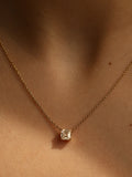 Asscher Cut Diamond Pendant Necklace | Classic Square Solitaire Necklace
