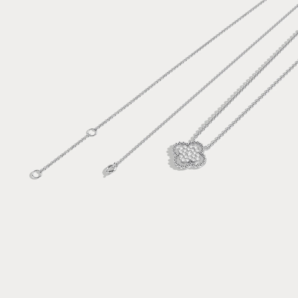 Lab-Grown Diamond Clover Pendant Necklace in 14K Gold | Everyday diamond necklace