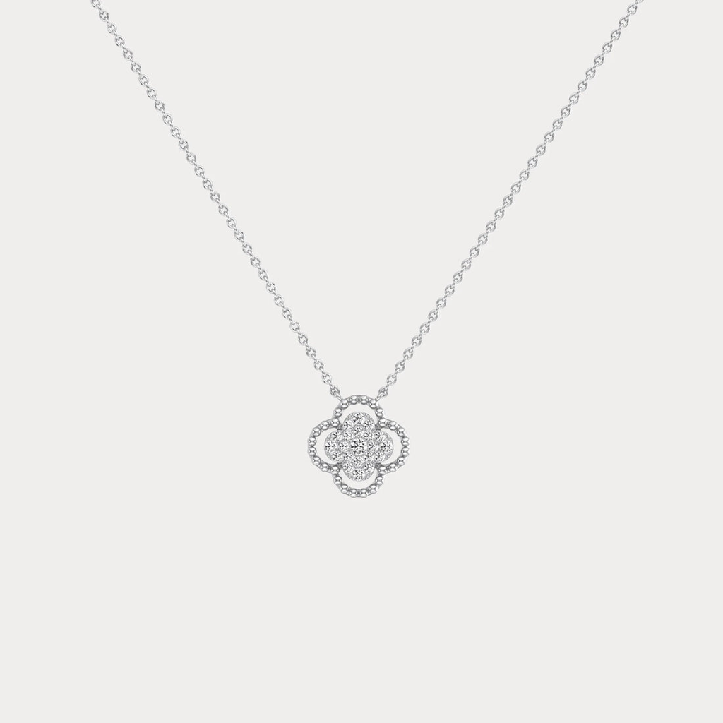 Lab-Grown Diamond Clover Pendant Necklace in 14K Gold | Everyday diamond necklace