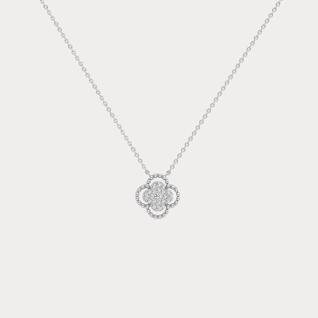 Lab-Grown Diamond Clover Pendant Necklace in 14K Gold | Everyday diamond necklace
