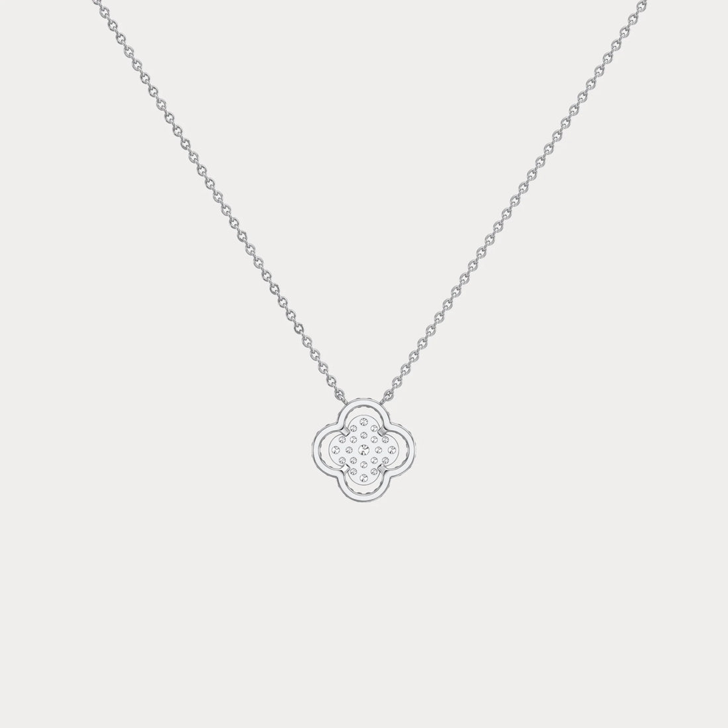 Lab-Grown Diamond Clover Pendant Necklace in 14K Gold | Everyday diamond necklace