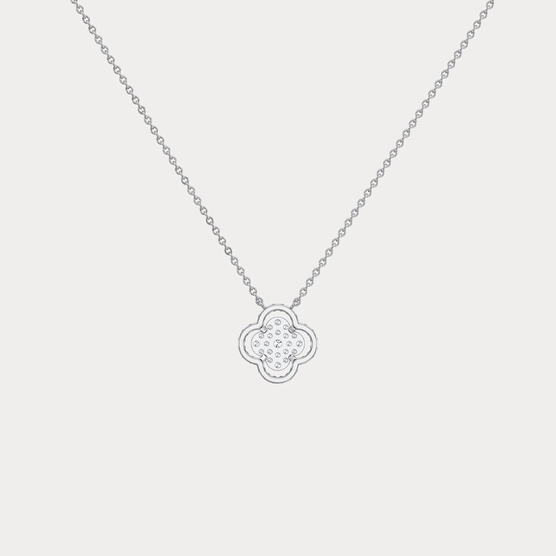 Lab-Grown Diamond Clover Pendant Necklace in 14K Gold | Everyday diamond necklace