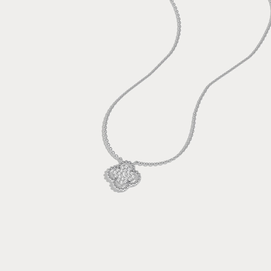 Lab-Grown Diamond Clover Pendant Necklace in 14K Gold | Everyday diamond necklace