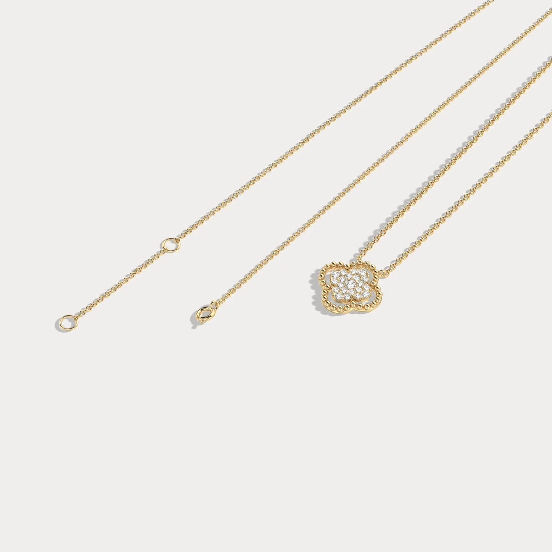 Lab-Grown Diamond Clover Pendant Necklace in 14K Gold | Everyday diamond necklace