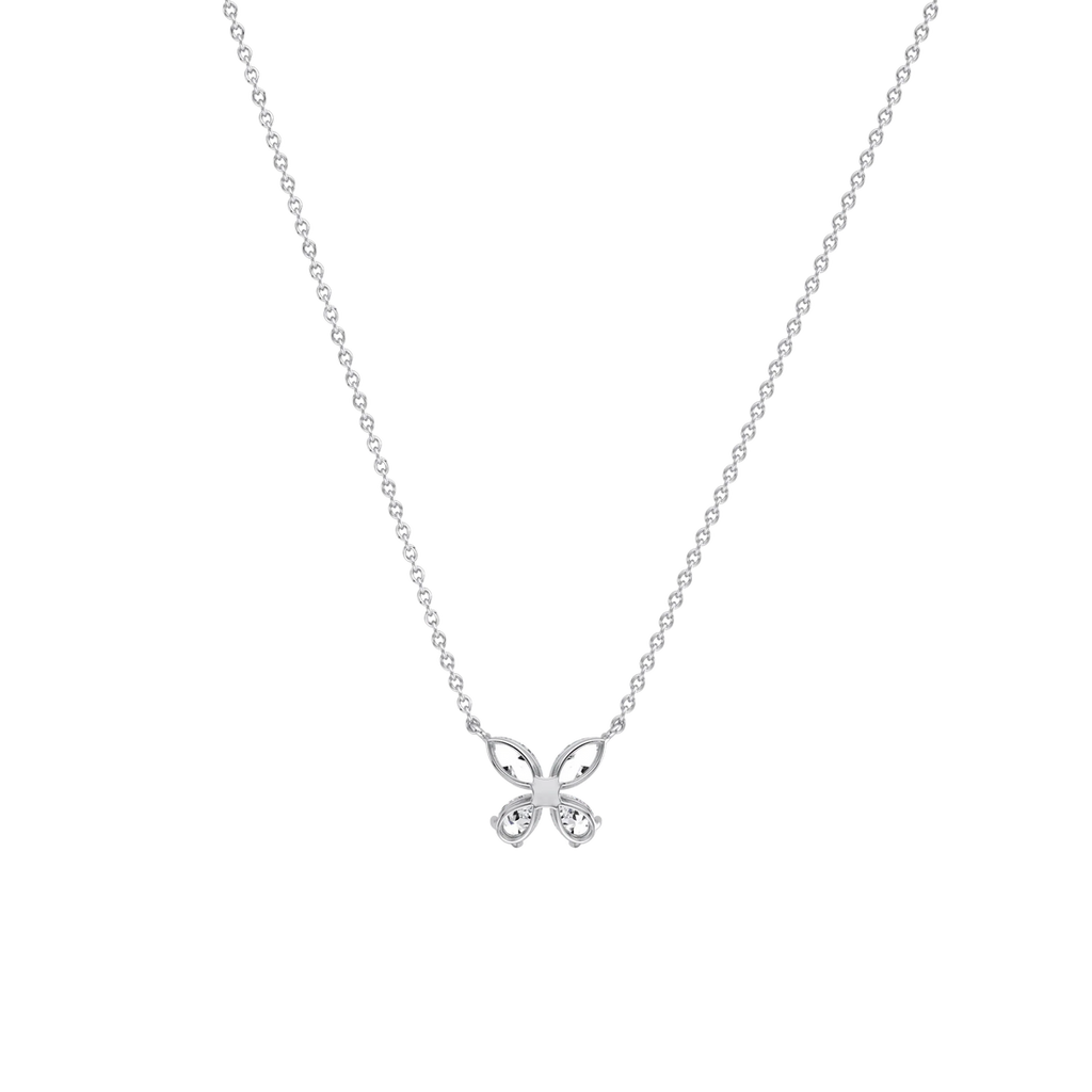 Delicate Marquise  Pear Diamond Butterfly Pendant Necklace | 14K Gold Elegant Jewelry For Women