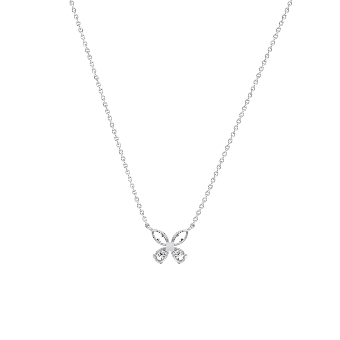 Delicate Marquise  Pear Diamond Butterfly Pendant Necklace | 14K Gold Elegant Jewelry For Women