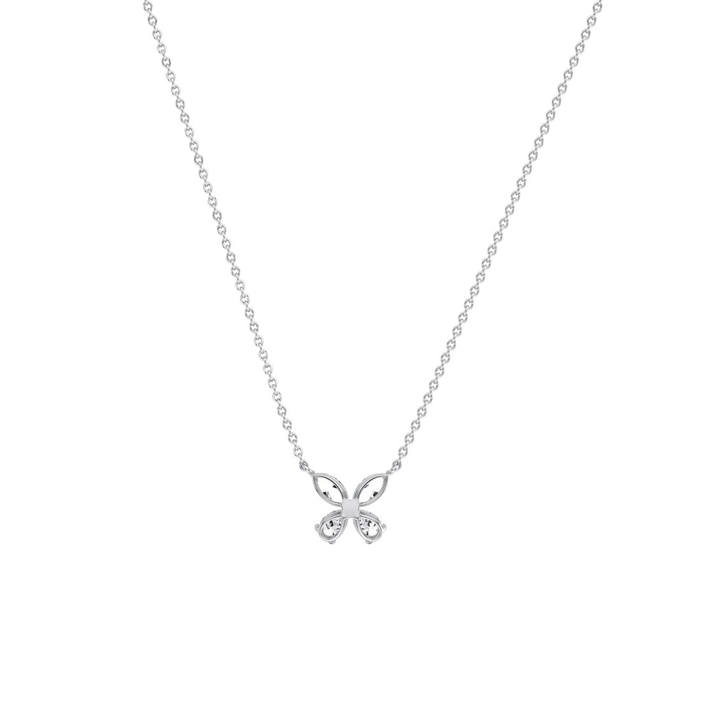Delicate Marquise  Pear Diamond Butterfly Pendant Necklace | 14K Gold Elegant Jewelry For Women