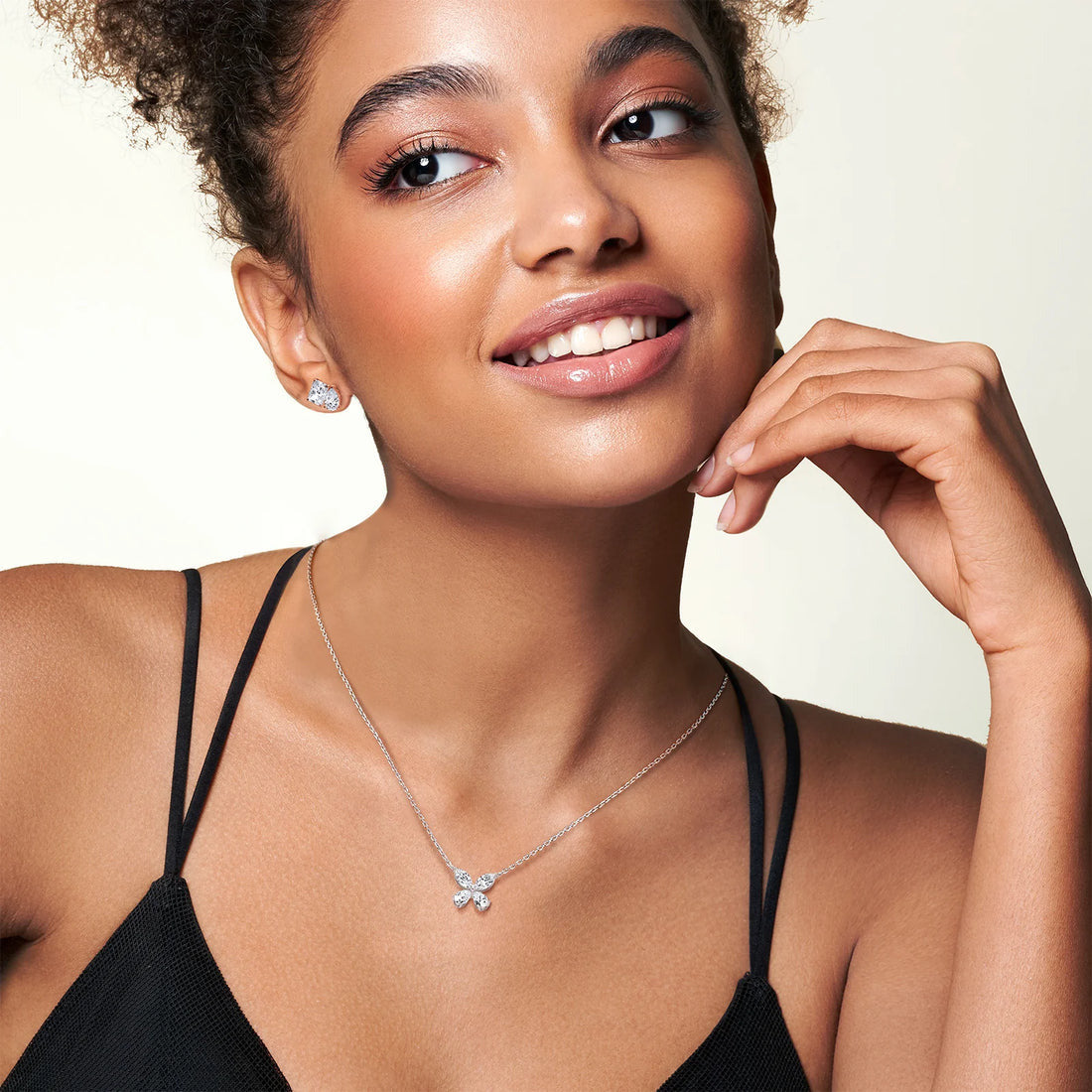Delicate Marquise  Pear Diamond Butterfly Pendant Necklace | 14K Gold Elegant Jewelry For Women