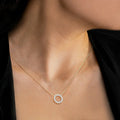 Round Diamond Open Circle Eternity Pendant Necklace | Open Halo Wreath Necklace | Everyday Were