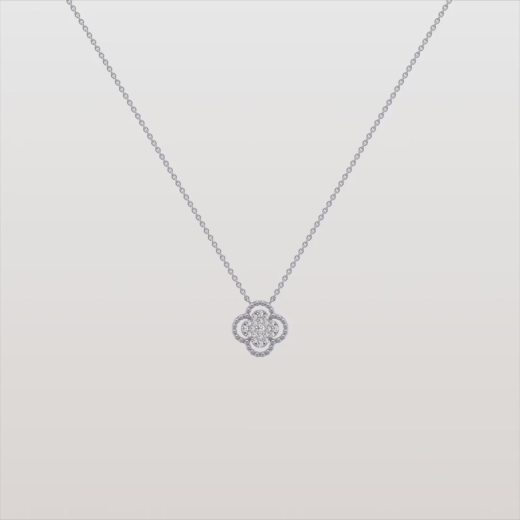 Lab-Grown Diamond Clover Pendant Necklace in 14K Gold | Everyday diamond necklace