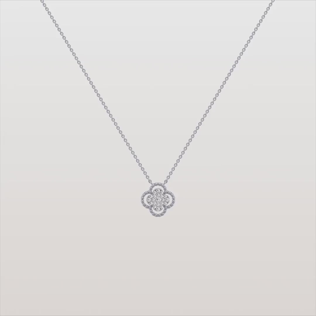 Lab-Grown Diamond Clover Pendant Necklace in 14K Gold | Everyday diamond necklace