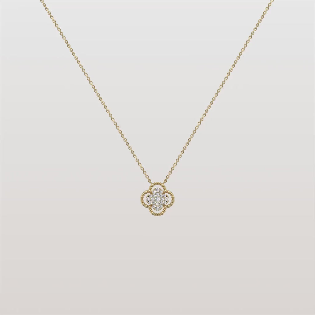 Lab-Grown Diamond Clover Pendant Necklace in 14K Gold | Everyday diamond necklace