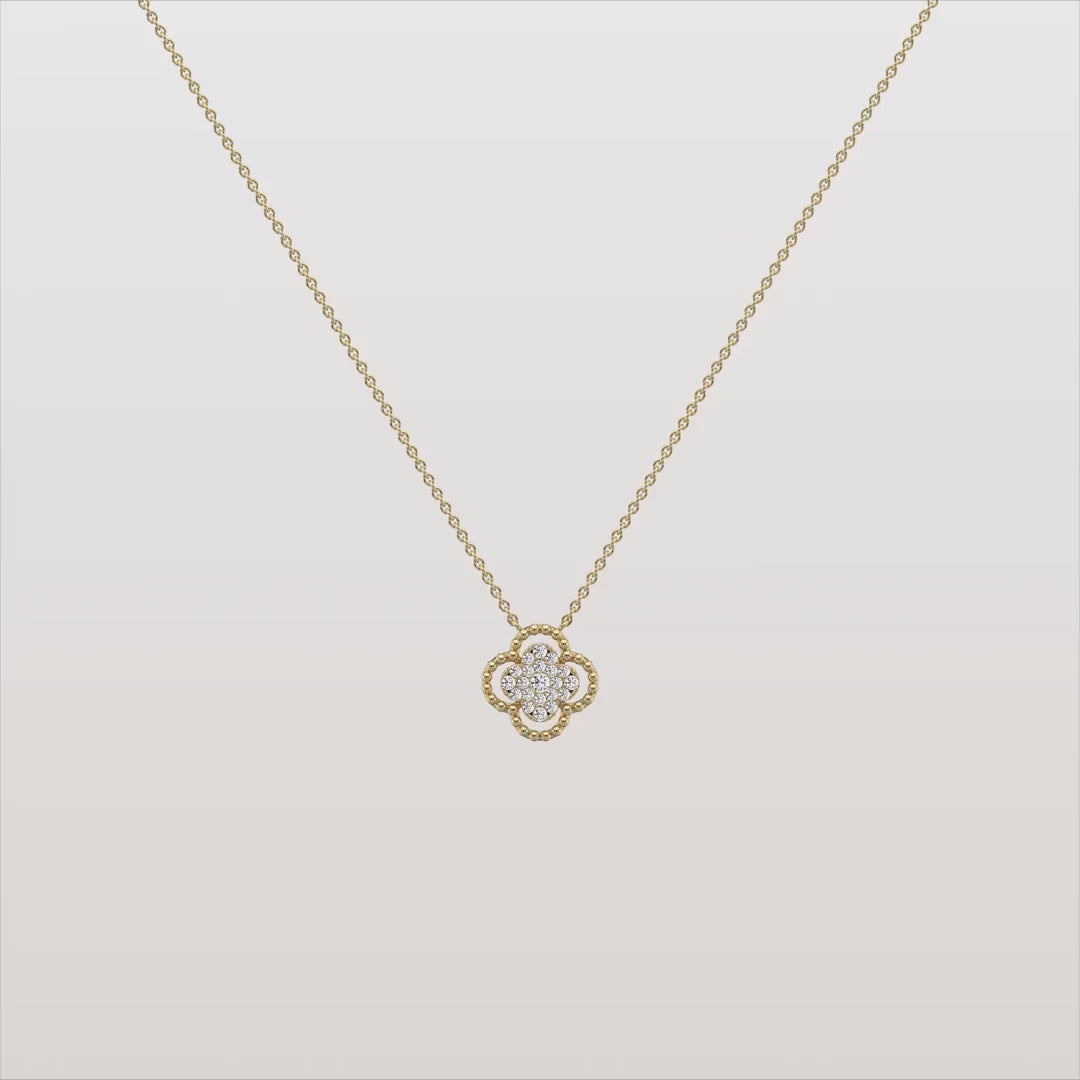 Lab-Grown Diamond Clover Pendant Necklace in 14K Gold | Everyday diamond necklace